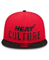 New Era Men's Red Miami Heat 2024/25 City Edition 9FIFTY Snapback Hat