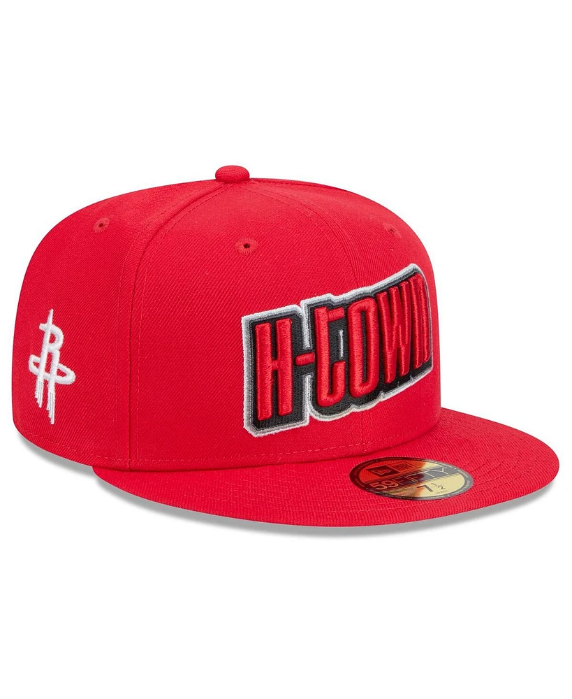 New Era Men's Red Houston Rockets 2024/25 City Edition Alternate 59FIFTY Fitted Hat