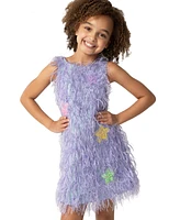 Sparkle & Shine Little Girls Iridescent and Feather Dress