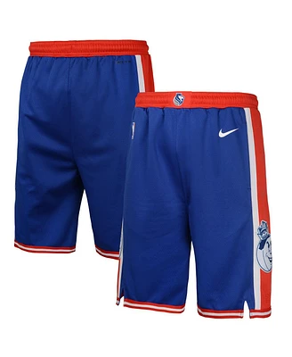 Nike Big Boys and Girls Blue Sacramento Kings 2024/25 City Edition Swingman Performance Shorts