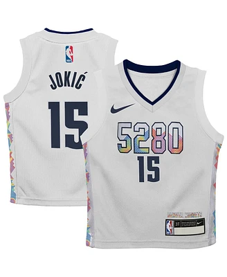 Nike Preschool Nikola Jokic White Denver Nuggets 2024/25 Swingman Player Jersey - City Edition