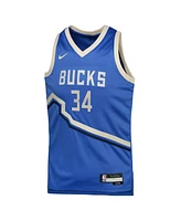 Nike Big Boys and Girls Giannis Antetokounmpo Royal Milwaukee Bucks 2024/25 Swingman Player Jersey - City Edition