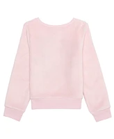 Hello Kitty Toddler and Little Girls Bows Long Sleeve Plush Pullover Sweatshirt