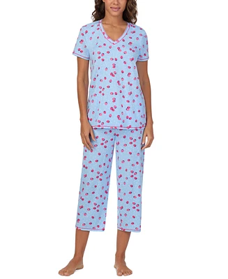 Cuddl Duds Women's 2-Pc. Cropped Short-Sleeve Pajama Set