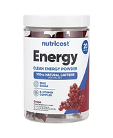 Nutricost Energy Clean Energy Powder Grape 20 Stick Packs