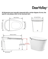 DeerValley Smart Bidet Toilet Quiet-Closed Heated Seat Sensor Auto, Foot Kick & Blackout Flush, Advanced