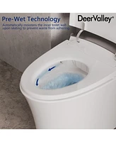 DeerValley Elongated Smart Bidet Toilet Tankless, Foot Kick & Blackout Flush, Warm Wash, Night Light, Advanced