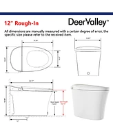 DeerValley Smart Bidet Toilet Elongated, Auto Open/Close Lid, Seat Heat, Foot Kick & Blackout Flush, Premium