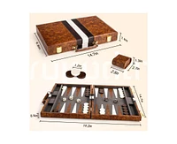 ropoda Backgammon Board Game Set (15 Inches) for Adults and Kids - Classic Board Strategy Game