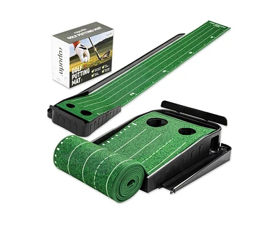 ropoda 9ft Upgraded Golf Putting Green, Portable Putting Mat for Home and Office with Update Auto Ball Return Function