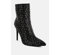 London Rag Lobelia Rhinestones Embellished Stiletto Boots