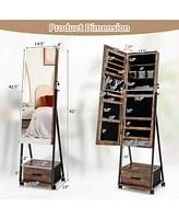 Gouun Jewelry Cabinet with Full Length Mirror