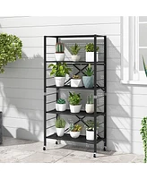 Gouun 5-Tier Adjustable Shelves with Wheels for Garage Kitchen Balcony