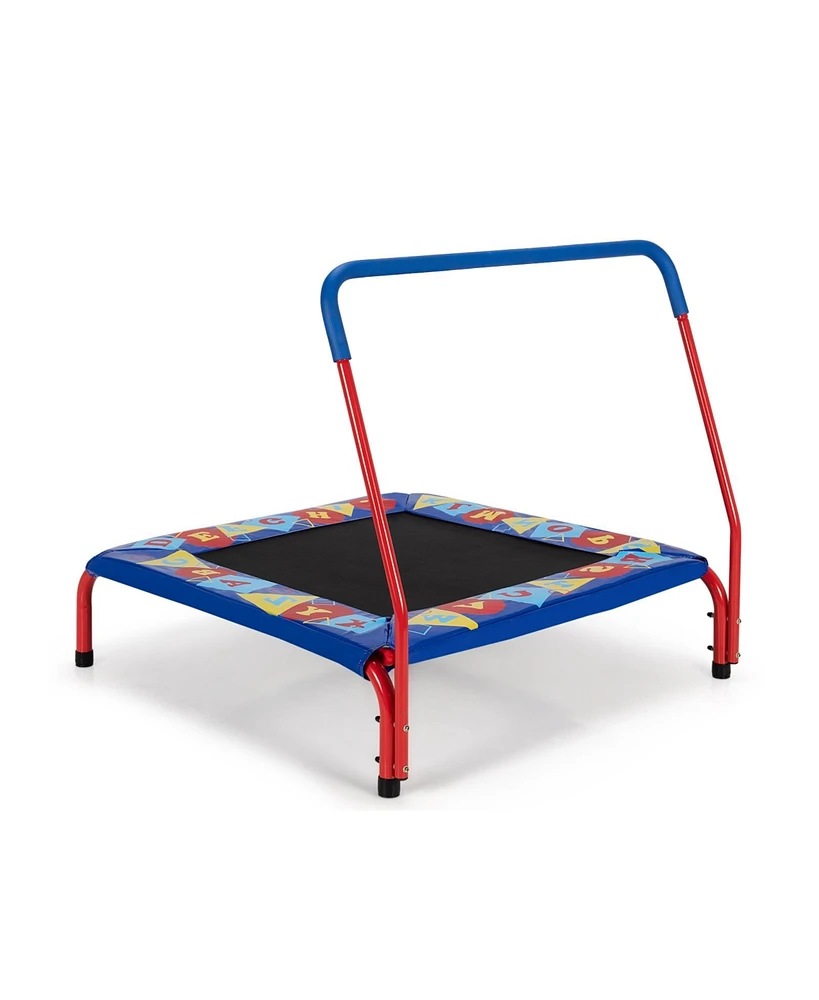 Gouun 36 Inch Kids Indoor Outdoor Square Trampoline with Foamed Handrail