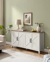 Slickblue Buffet Cabinet – Sideboard Credenza with Adjustable Shelves, Kitchen Storage Cabinet for Kitchen, Living Room, or Entryway