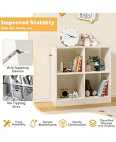 Gouun 4-Cube Kids Bookcase with Open Shelves