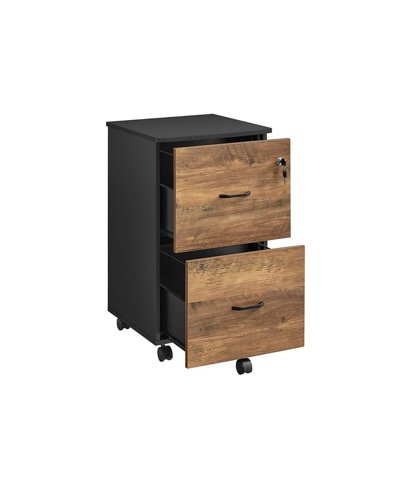 Slickblue 2-Drawer Locking File Cabinet for Home Office, Small Rolling Filing Storage Cabinet