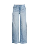 Lands' End Women's Mid Rise Denim Wide Leg Ankle Jeans