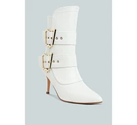 Ebera Chunky Buckle Strap Ankle Boots