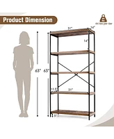 Gouun Multipurpose Open Bookcase Industrial Rack Wide Standing Storage Shelf