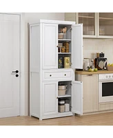 Homcom 72.5" Farmhouse Kitchen Pantry Storage Cabinet