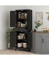 Homcom 67" Kitchen Pantry Storage Cabinet with Doors and Shelves