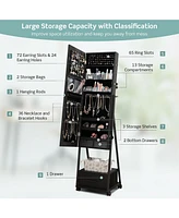 Gouun Jewelry Cabinet with Full-Length Mirror
