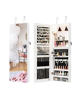 Gouun Wall Mounted Jewelry Cabinet with Full-Length Mirror