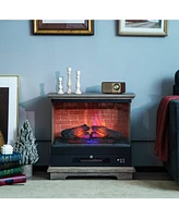 Sugift 27 Inch Freestanding Fireplace with Remote Control-Brown