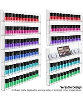 Sorbus 6-Tier Clear Acrylic Nail Polish Wall Rack Display Holder - Stylish Organizer - Holds up to 90 Nail Polish Bottles