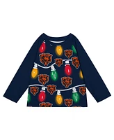 Outerstuff Toddler Chicago Bears Two-Piece Garland Holiday Long Sleeve Pajama Set