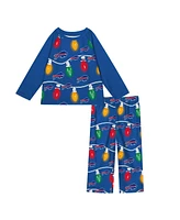 Outerstuff Toddler Buffalo Bills Two-Piece Garland Holiday Long Sleeve Pajama Set