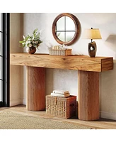 Tribesigns Farmhouse Console Table, 63-Inch Long Wooden Entryway Table Behind The Couch, Modern Narrow Entrance Foyer Accent Table Sofa Table for Livi