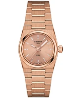 Tissot Women's Swiss Prx Diamond (1/20 ct. t.w.) Rose Gold-Tone Stainless Steel Bracelet Watch 25mm