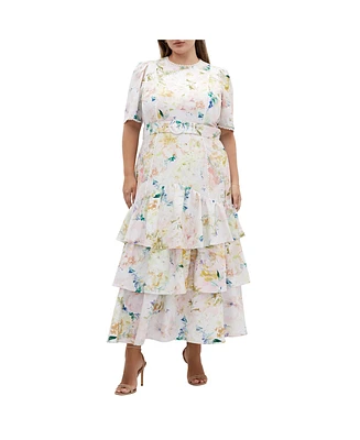 City Chic Plus Garden Of Love Maxi Dress