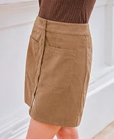 Cupshe Women's Brown Front Button Pocket Mini Skirt