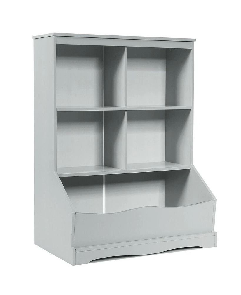 Gouun 3-Tier Children's Multi-Functional Bookcase Toy Storage Bin Floor Cabinet