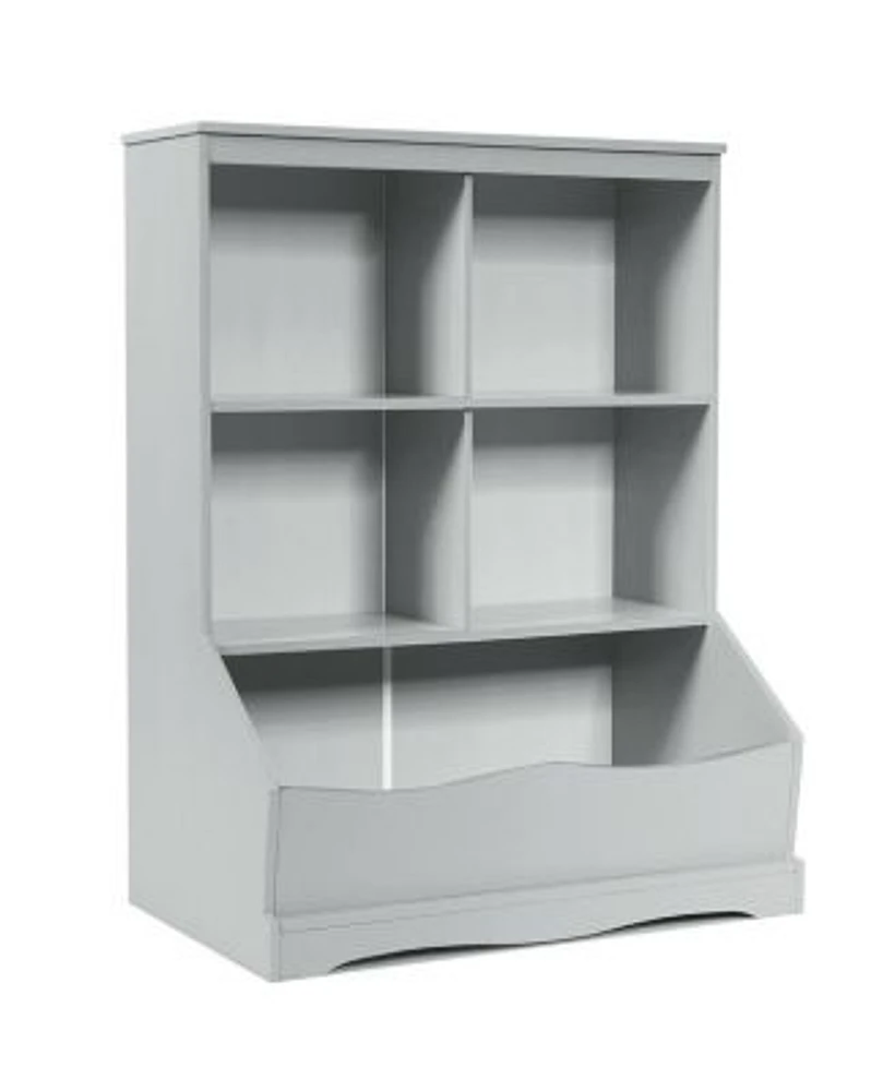Gouun 3 Tier Childrens Multi Functional Bookcase Toy Storage Bin Floor Cabinet