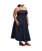 City Chic Plus Denim Corset Dress