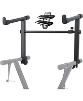 5 Core Double Keyboard Stand 2 Tier Keyboard Music Electric Piano Stand Metal X Style On Stage Stand Adjustable Two Tier Keyboard Rack -Ks 2T