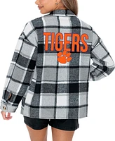 Gameday Couture Women's Gray/White Clemson Tigers End Zone Game Flannel Button-Up Shirt