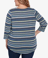 Ruby Rd. Plus Size Pebble Stripe Knit Top