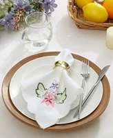 Elrene Hydrangea Embroidered Fabric Napkin, Set of 4