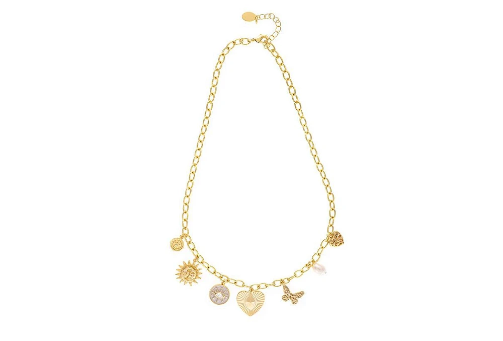 Rivka Friedman Polished Multi Charm Chain Necklace