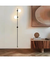 Brightech Equinox 62" Plug-In Led Modern Wall Sconce Lamp with Glass Globe Shades