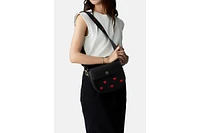 Victoria Hyde London Love Heart Bag with Red Heart Embroidery