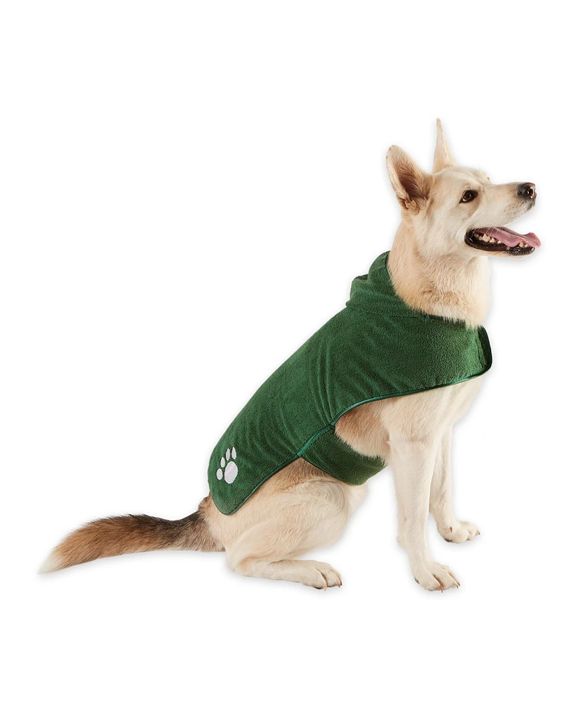 Bone Dry Terry Microfiber Pet Robe Embroidered Paw Print