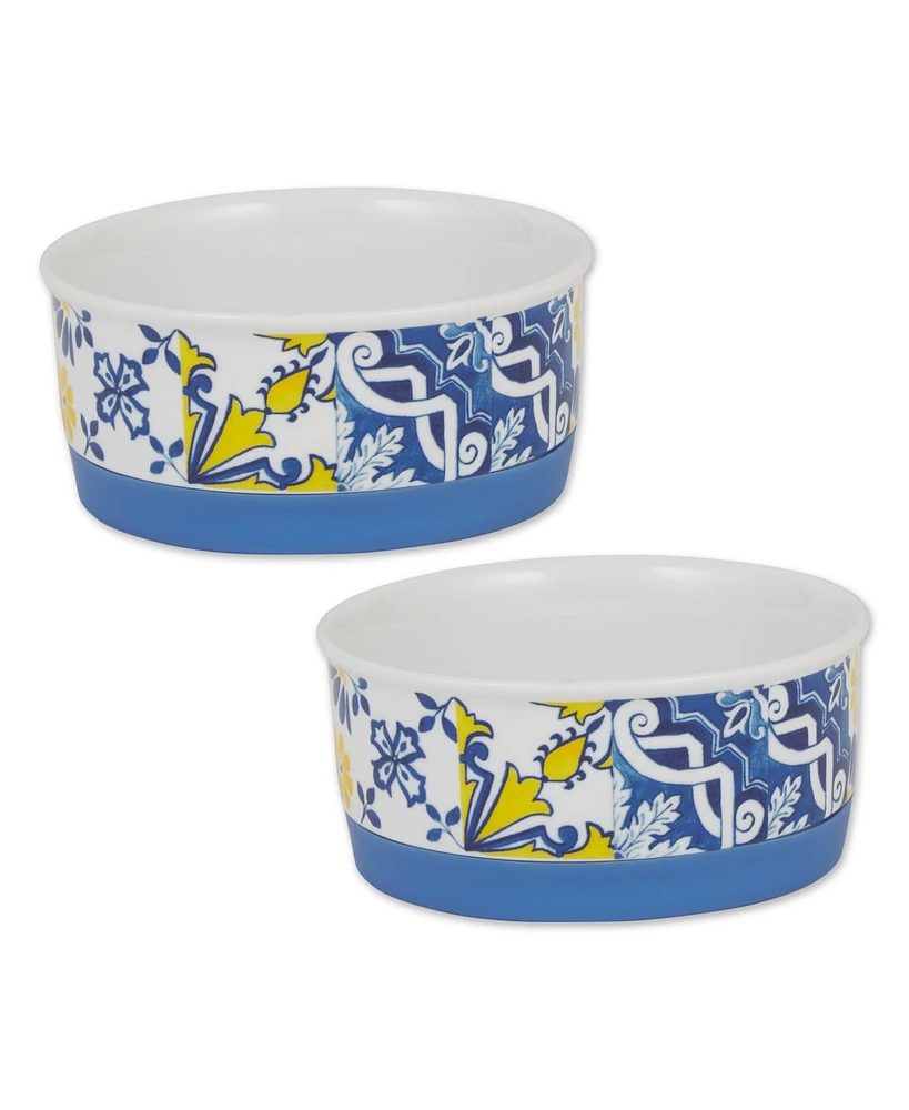 Bone Dry Azulejos Tile Pet Bowl Set/2