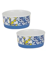 Bone Dry Azulejos Tile Pet Bowl Set/2