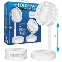 My Foldaway 2- in-1 Adjustable Height 11.8 in. Unique Foldable and Portable Mini Table Pedestal Fan